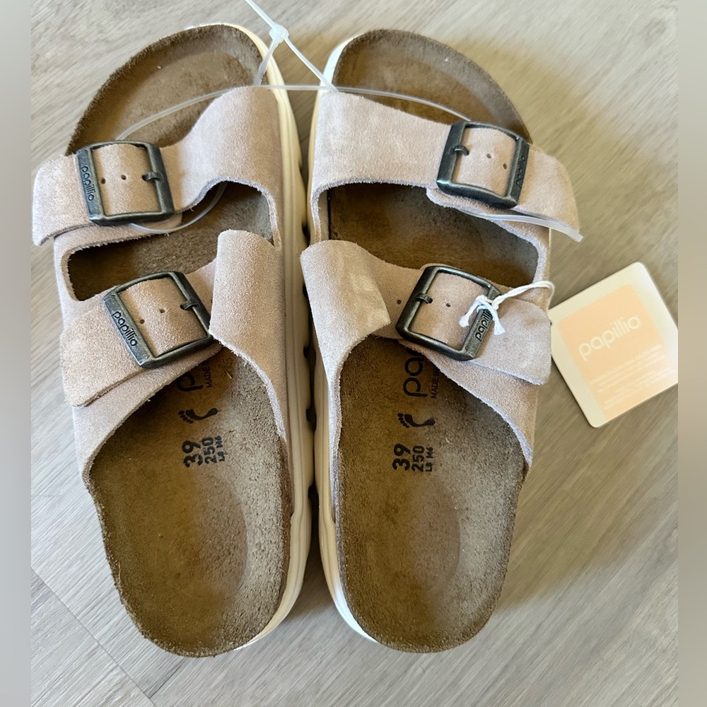 Papillio Arizona Chunky Tan Sandals-Size 8 (39) NEW